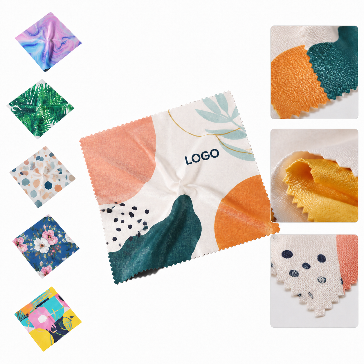Full-Color 6x6 Microfiber Cleaning Cloth for Lenses and Screens
