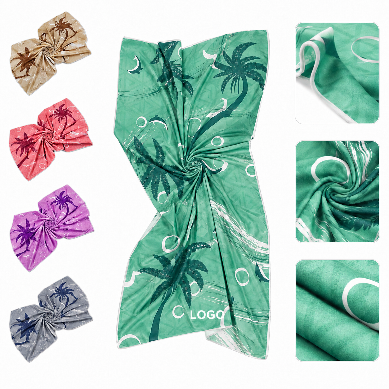 Full-Color Sublimated Sand-Resistant Microfiber Beach Towel - 30
