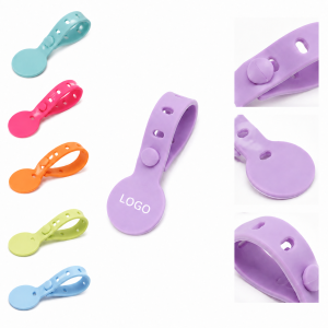Adjustable Silicone Cord Management Strap with Circular Branding Tab