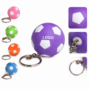 Sport-Themed Squeeze Ball Keychain with Metal Ring