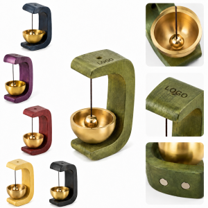 Magnetic Wooden Entrance Chime with Brass Bell
