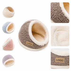 Plush Sherpa-Lined Cave Bed for Small Pets